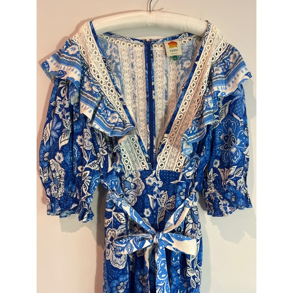 FARM Rio Full Of Flowers Nantucket Hamptons Jumpsuit Size Extra Large - Picture 3 of 9